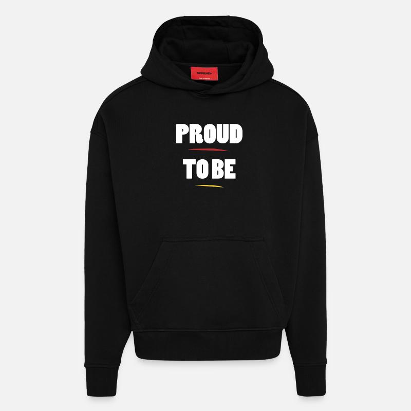 Fier d’être ego citation - Sweat à capuche bio épais oversize fabriqué en UE - SOLID BLACK