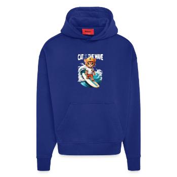 Katzen-Surfer Catch the Wave - Hoodie- made by SPREAD  - Iconic Blue - Vorne