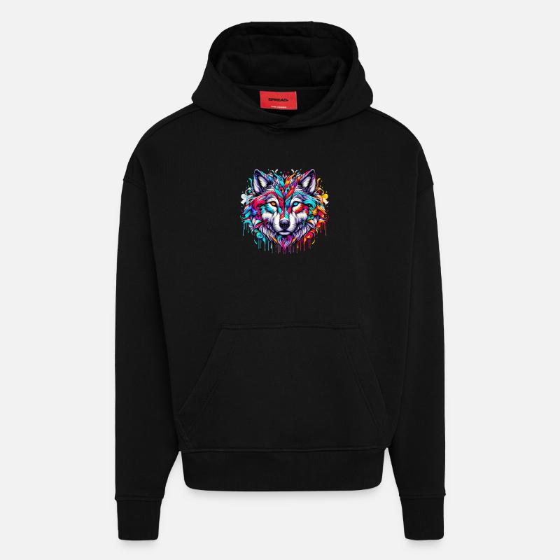 Loup - Sweat à capuche bio épais oversize fabriqué en UE - SOLID BLACK