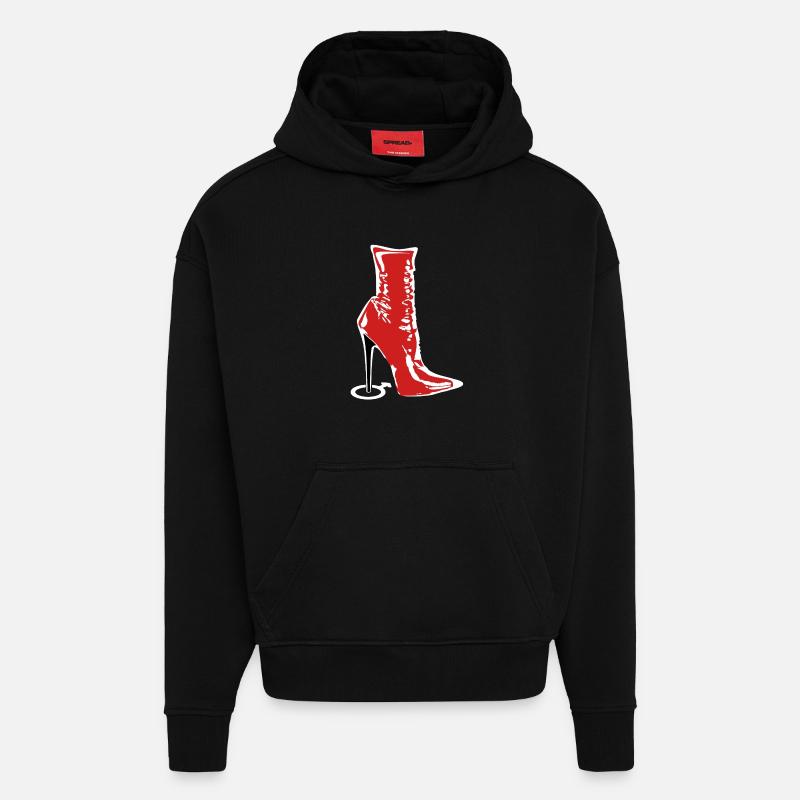 Bottes de Maîtresse - Sweat à capuche bio épais oversize fabriqué en UE - SOLID BLACK