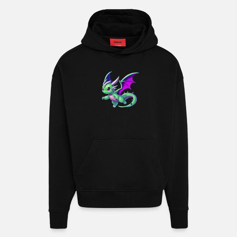 Dragon - Sweat à capuche bio épais oversize fabriqué en UE - SOLID BLACK