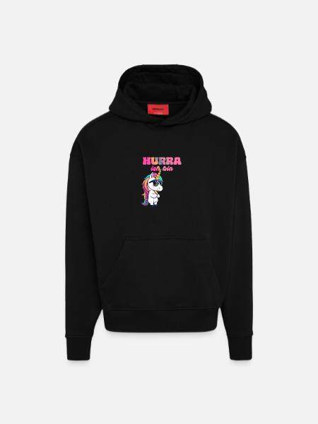 Unicorn Birthday - Hoodie- made by SPREAD - SOLID BLACK