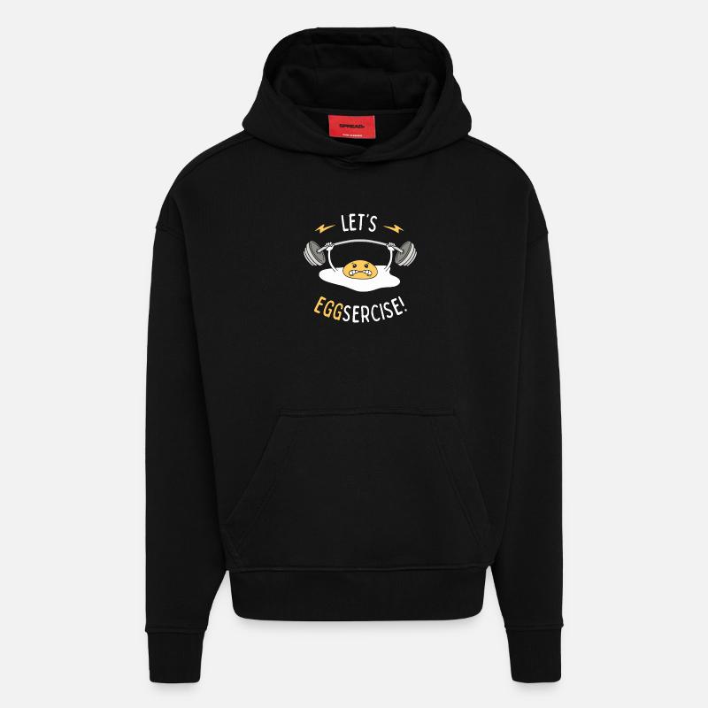 Lasst uns Eggsercise! - Hoodie- made by SPREAD  - SOLID BLACK