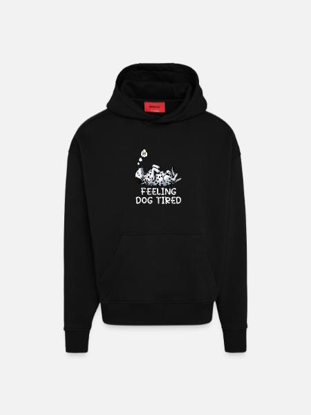 Feeling Dog Tired Dalmatian Dalmatian Owner - Hoodie- made by SPREAD - SOLID BLACK