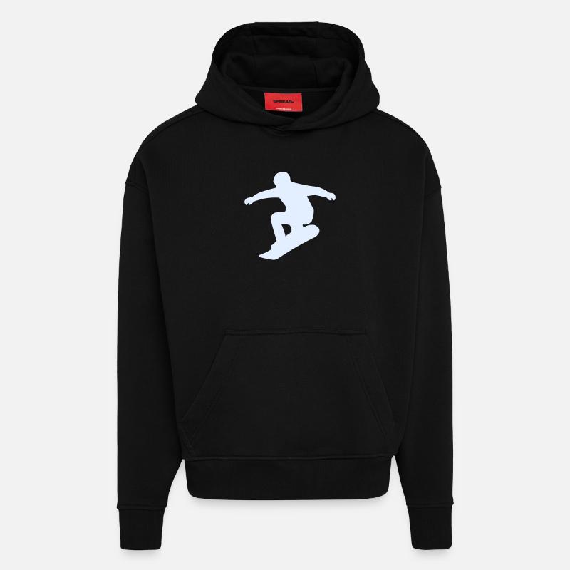 Snowboarders - Sweat à capuche bio épais oversize fabriqué en UE - SOLID BLACK