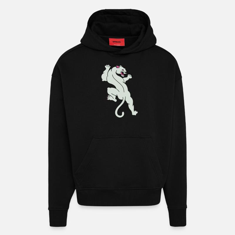 panther 02 - Hoodie- made by SPREAD  - SOLID BLACK