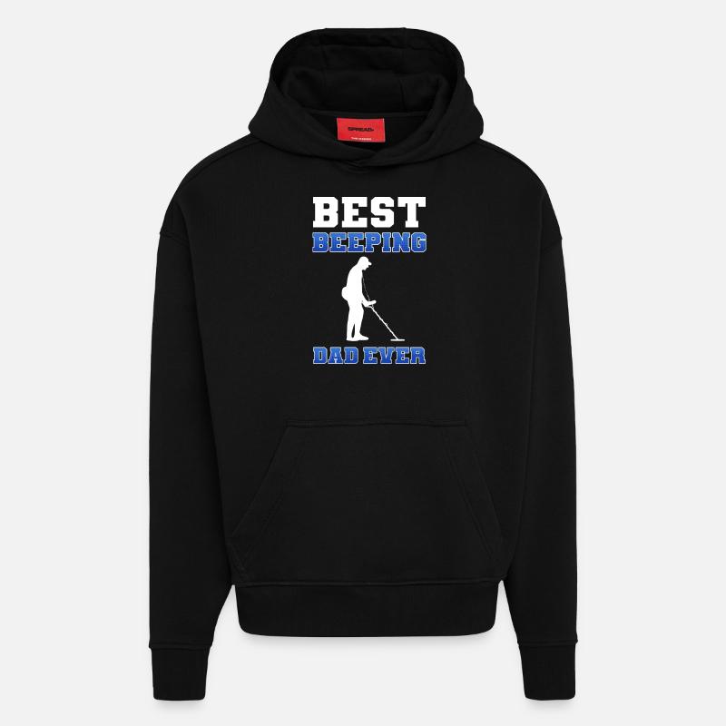 Détecteur de métaux - Sweat à capuche bio épais oversize fabriqué en UE - SOLID BLACK