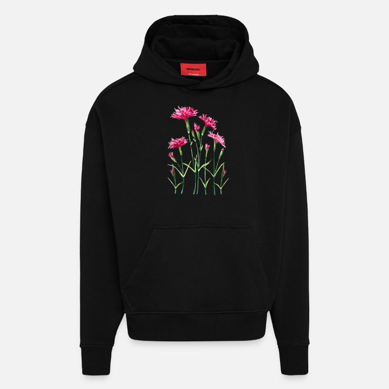 Fleur - Sweat à capuche bio épais oversize fabriqué en UE - SOLID BLACK