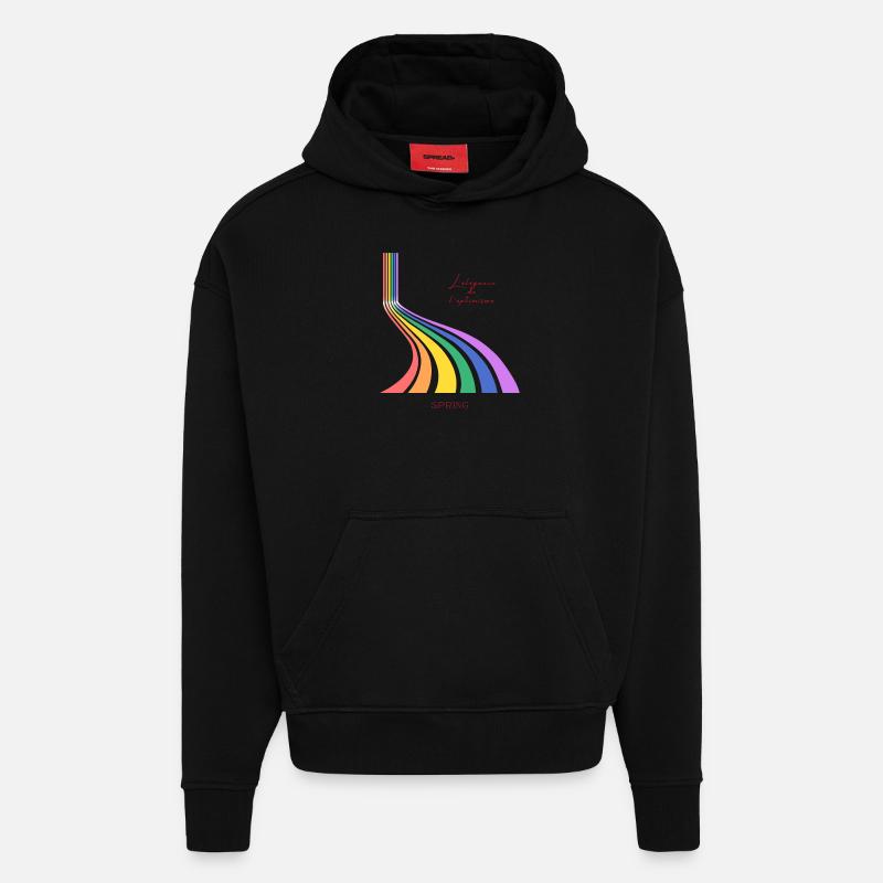 Spring 1 - Sweat à capuche bio épais oversize fabriqué en UE - SOLID BLACK