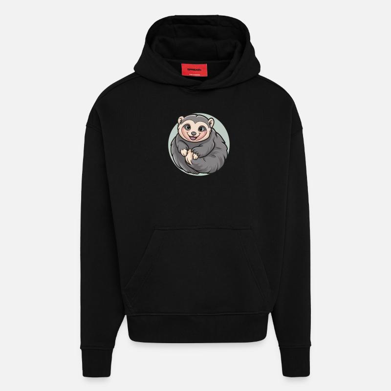 Langsame Loris - Hoodie- made by SPREAD  - SOLID BLACK