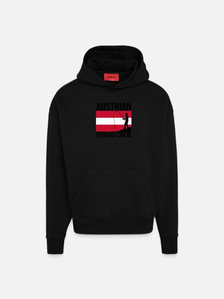 Austrian Fishing Crew Angler Shirt - Hoodie- made by SPREAD - SOLID BLACK