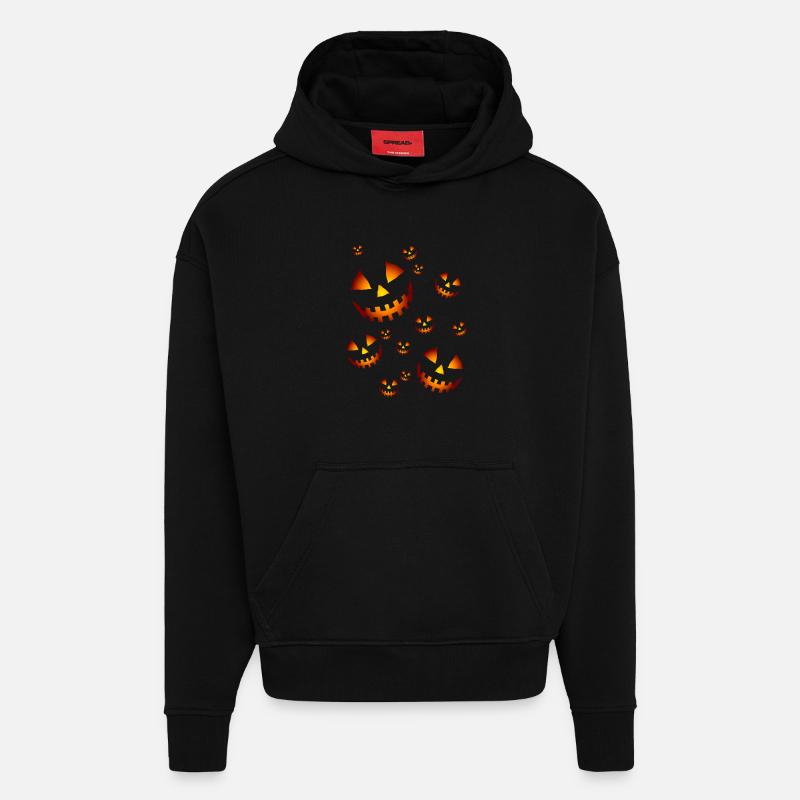 Les citrouilles - Sweat à capuche bio épais oversize fabriqué en UE - SOLID BLACK