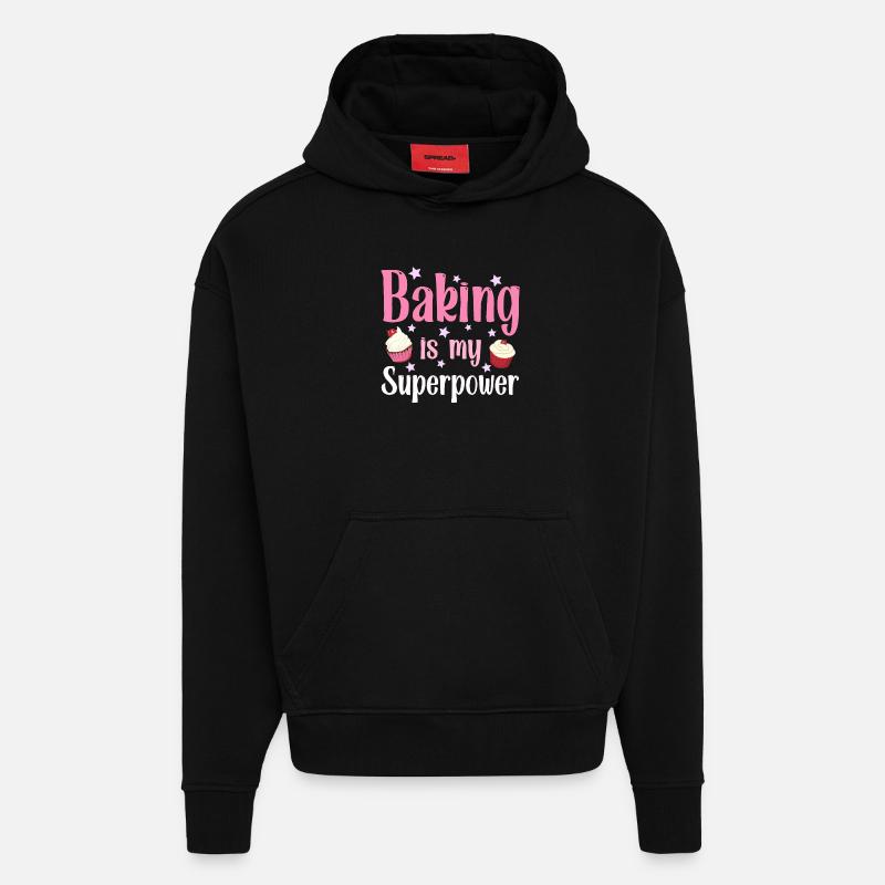Baking baker baker - Hoodie- made by SPREAD  - SOLID BLACK