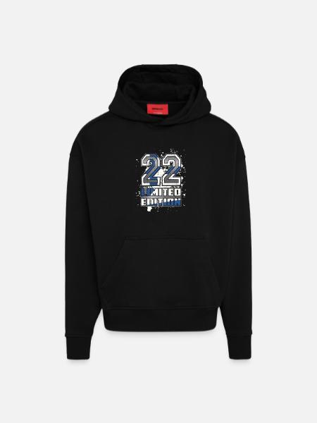 Finlande Édition Limitée 22 - Sweat à capuche bio épais oversize fabriqué en UE - SOLID BLACK