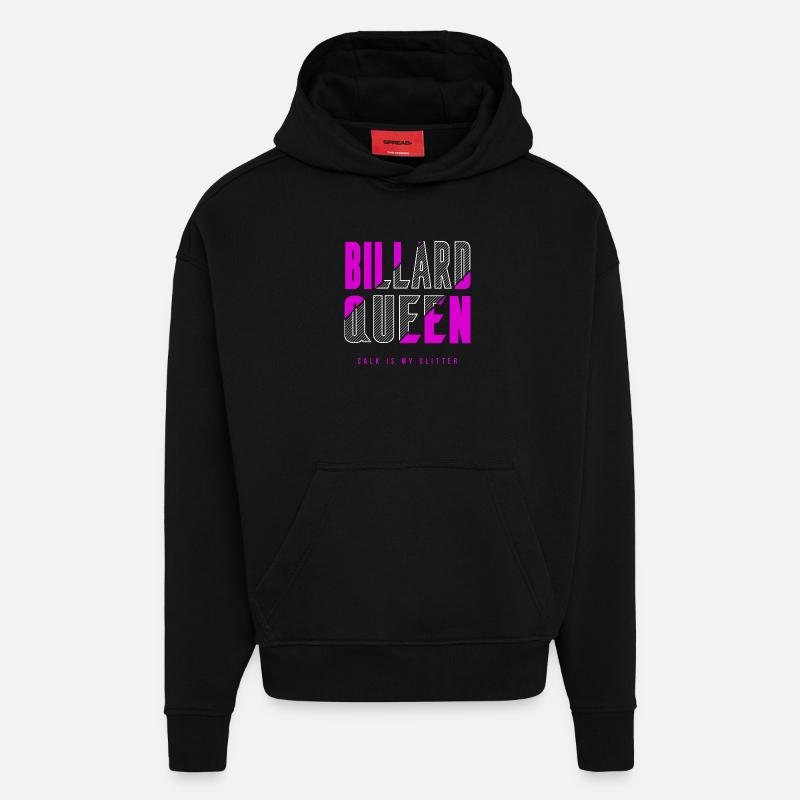 Reine du billard - Sweat à capuche bio épais oversize fabriqué en UE - SOLID BLACK