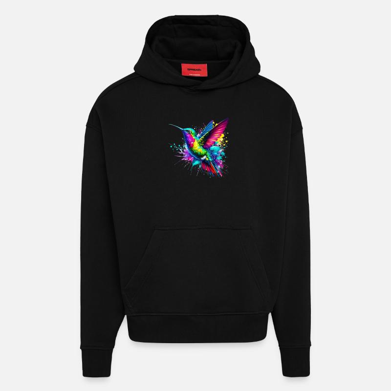 Colibri - Sweat à capuche bio épais oversize fabriqué en UE - SOLID BLACK