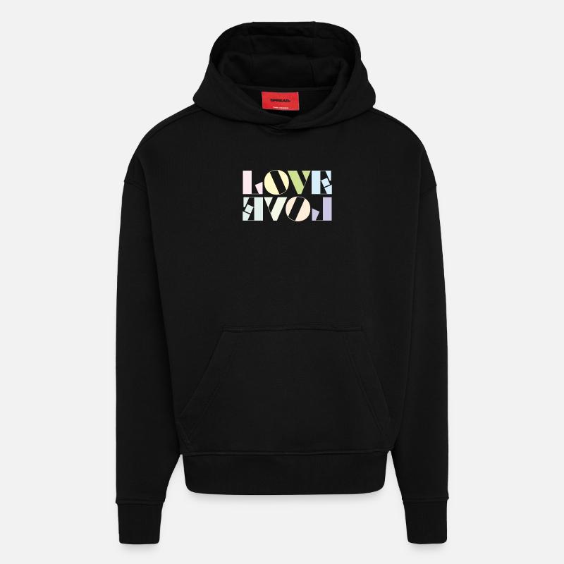 LOVE - Hoodie- made by SPREAD  - SOLID BLACK