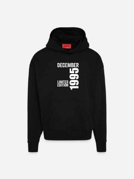 Retro Birthday Gift - December 1995 - Hoodie- made by SPREAD - SOLID BLACK