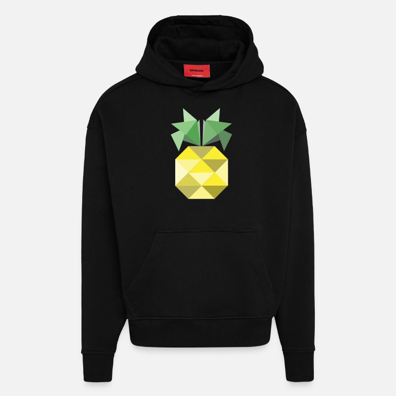 C'est un ananas! - Sweat à capuche bio épais oversize fabriqué en UE - SOLID BLACK