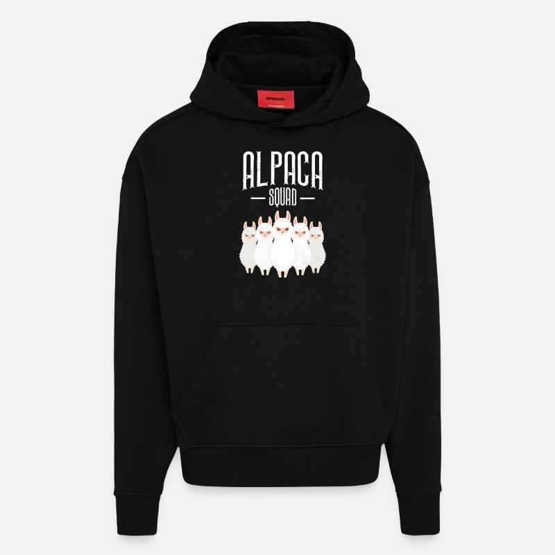 Alpaca Squad - Sweat à capuche bio épais oversize fabriqué en UE - SOLID BLACK