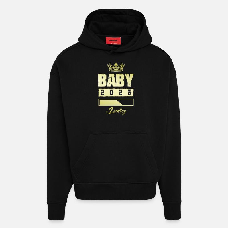 Bébé 2025 Chargement - Sweat à capuche bio épais oversize fabriqué en UE - SOLID BLACK