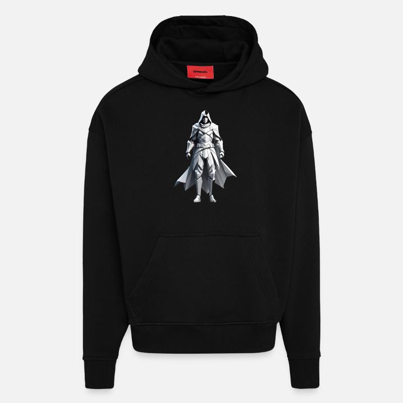 Assassin - Low Poly Videogame Design - Hoodie- made by SPREAD  - SOLID BLACK
