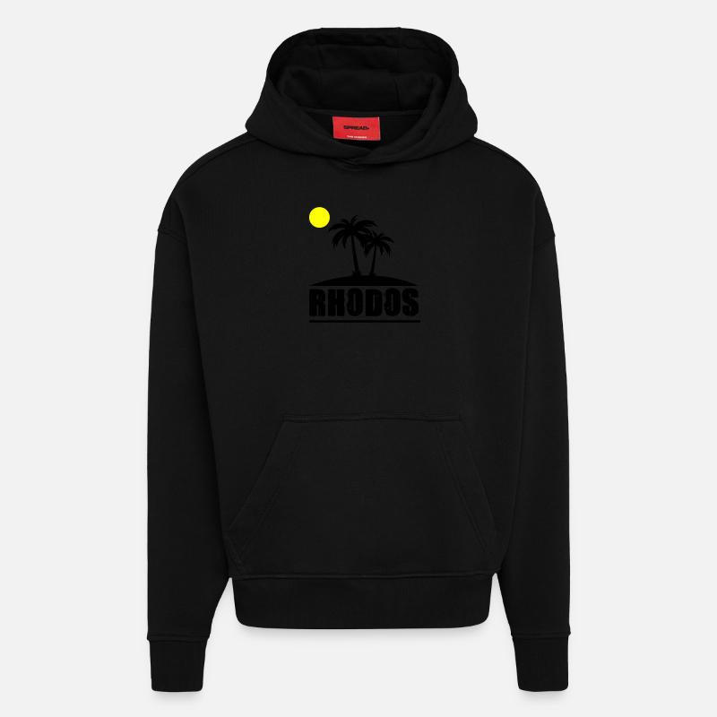 Rhodes - Sweat à capuche bio épais oversize fabriqué en UE - SOLID BLACK
