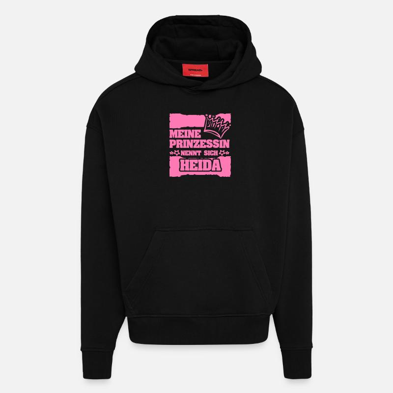 Mädchenname Heida - Hoodie- made by SPREAD  - SOLID BLACK