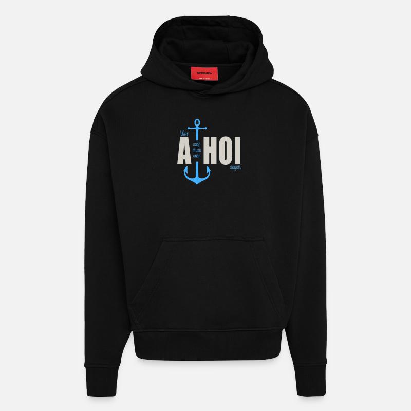 Wer a sagt - Hoodie- made by SPREAD  - SOLID BLACK