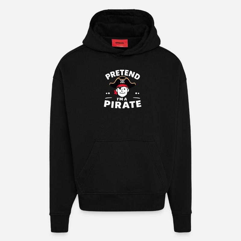 Pirate Pirate Carnaval Halloween - Sweat à capuche bio épais oversize fabriqué en UE - SOLID BLACK