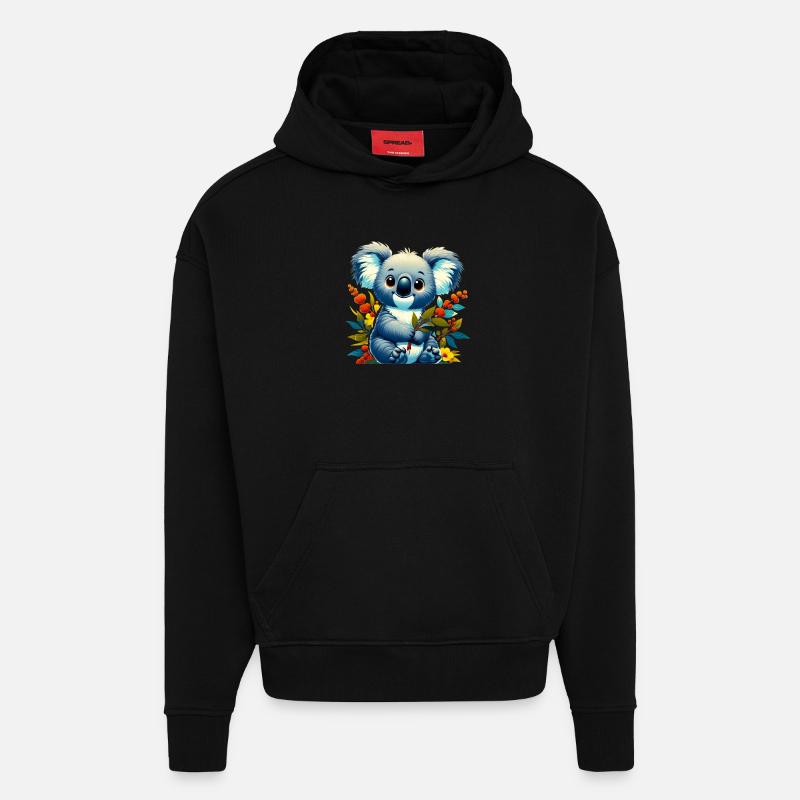 Koala - Sweat à capuche bio épais oversize fabriqué en UE - SOLID BLACK