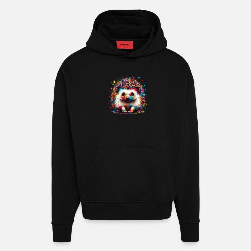 Hérisson - Sweat à capuche bio épais oversize fabriqué en UE - SOLID BLACK