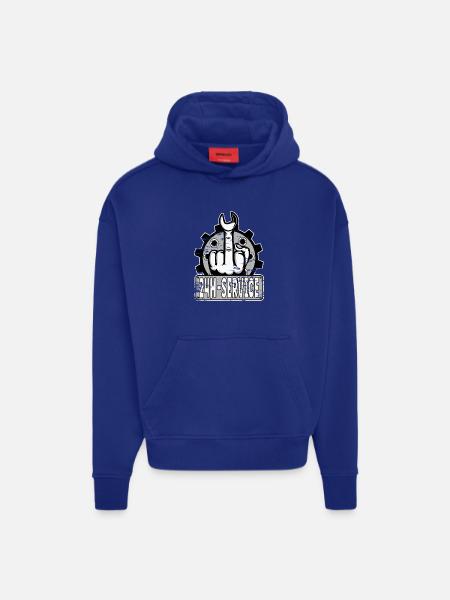 Mittelfinger Stinkerfinger 24h Service Design Grau - Hoodie- made by SPREAD  - SOLID BLACK