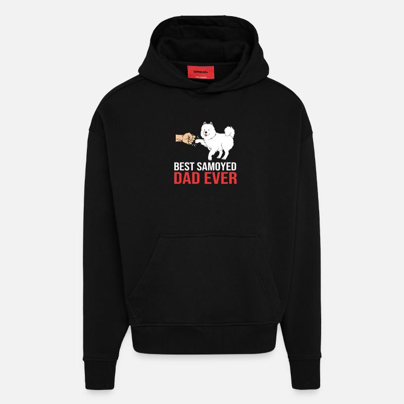 Samoyède - Sweat à capuche bio épais oversize fabriqué en UE - SOLID BLACK