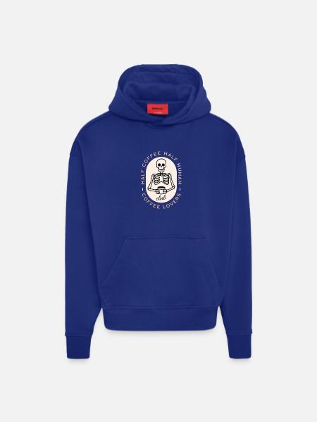 Kaffeeliebhaber-Skelett-Gothic-Ästhetik - Hoodie- made by SPREAD  - SOLID BLACK