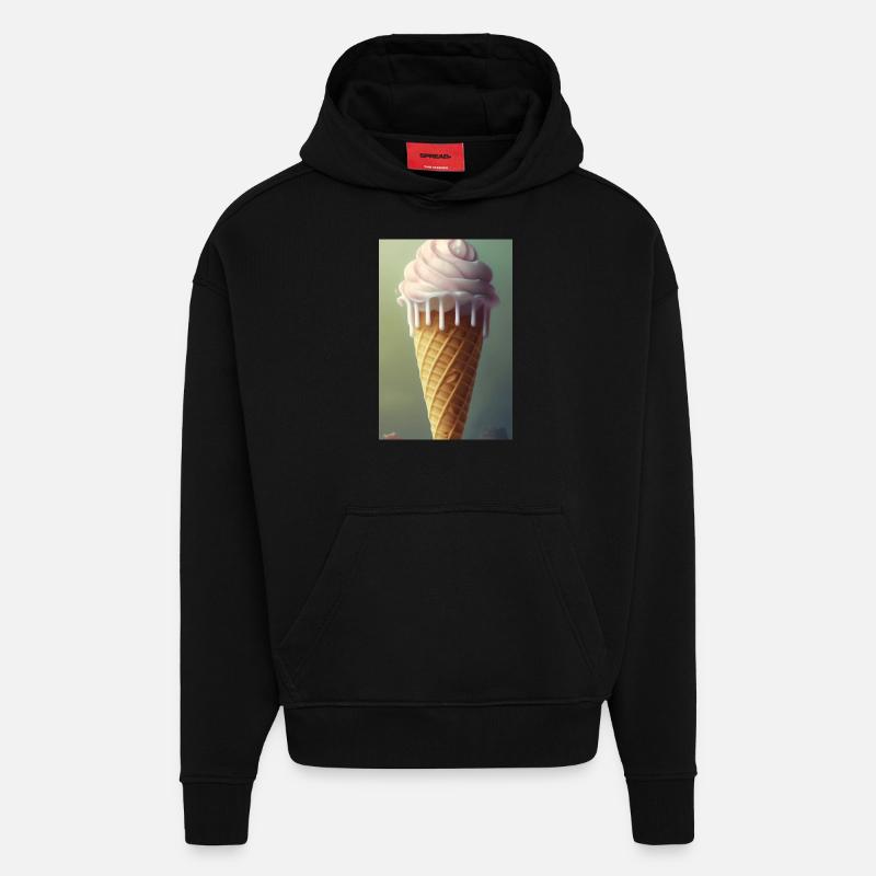 Eiscreme - Hoodie- made by SPREAD  - SOLID BLACK