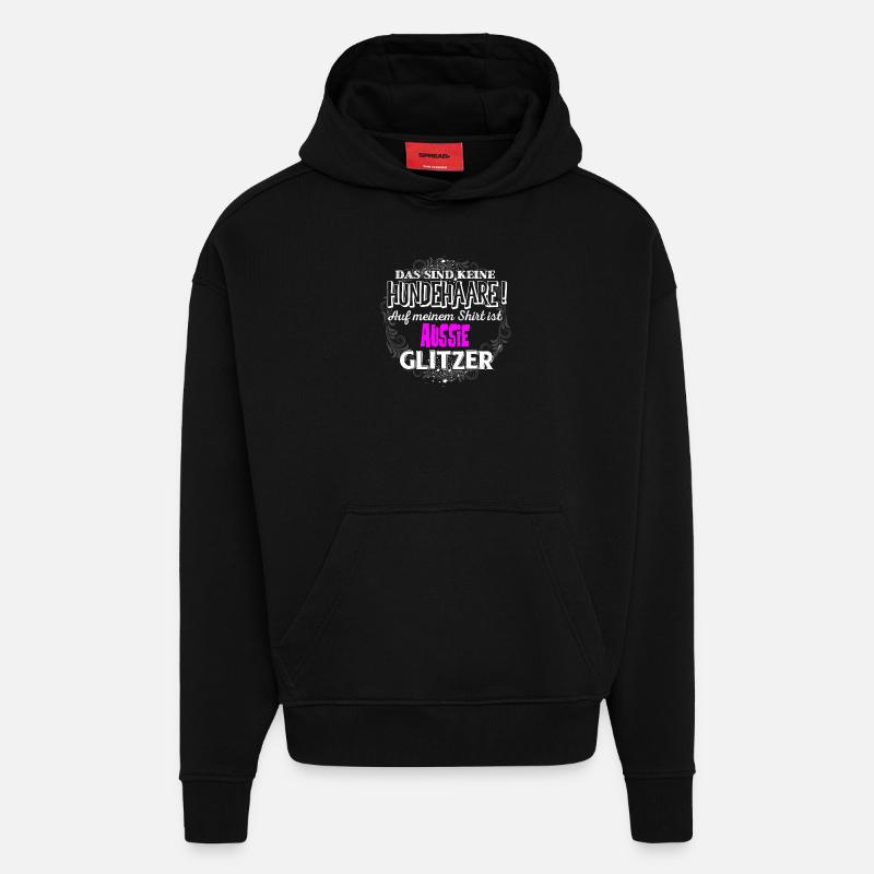 AUSSIE - Glitzer - Hoodie- made by SPREAD  - SOLID BLACK