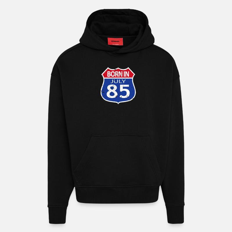 Born in July 1985 - Hoodie- made by SPREAD  - SOLID BLACK