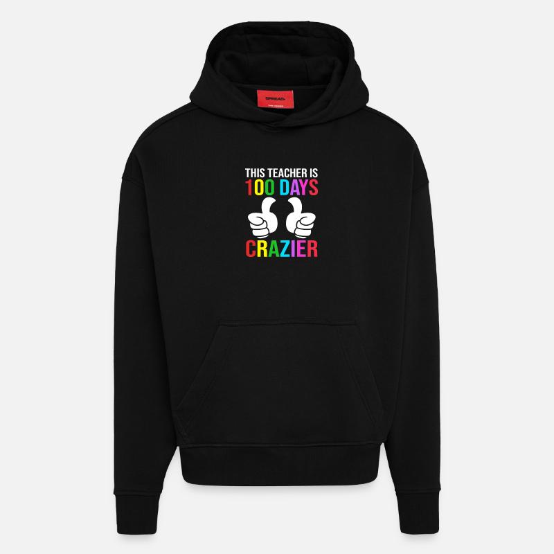Enseignants de collège - Sweat à capuche bio épais oversize fabriqué en UE - SOLID BLACK