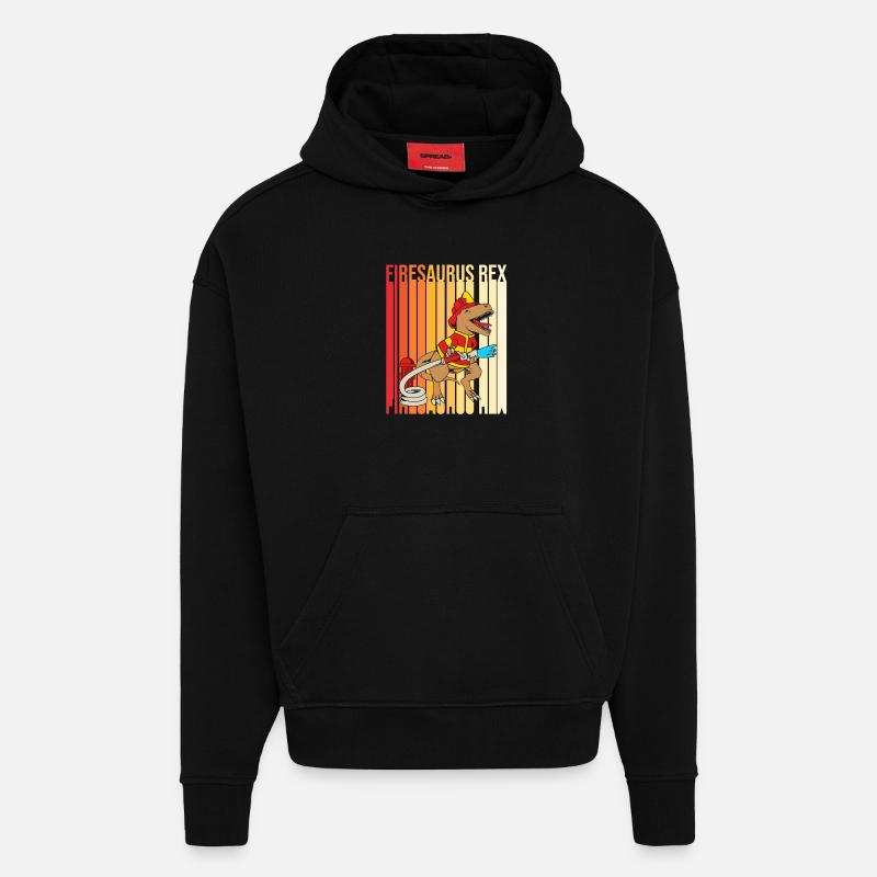 Pompier Pompier - Sweat à capuche bio épais oversize fabriqué en UE - SOLID BLACK