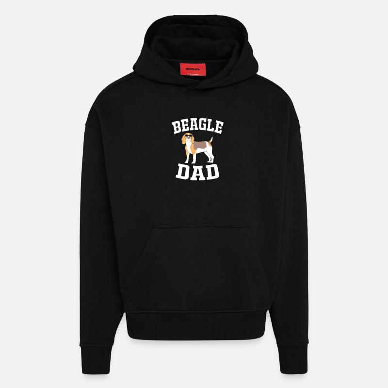 Papa Beagle - Sweat à capuche bio épais oversize fabriqué en UE - SOLID BLACK