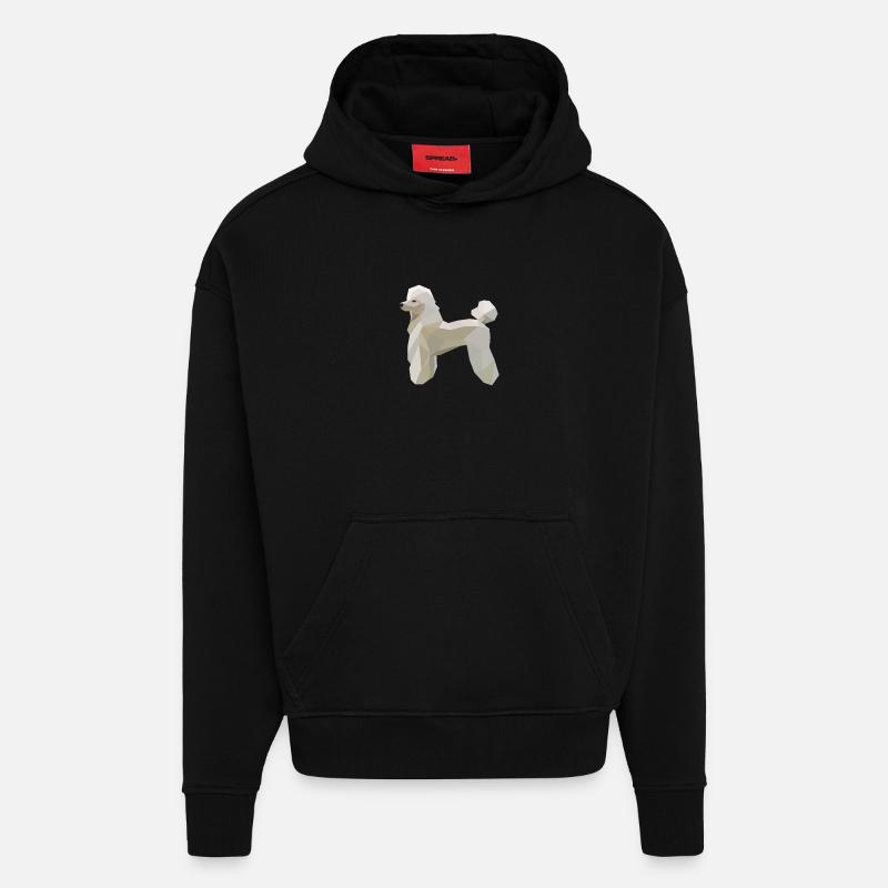 Low-Poly Pudel Hund - Hoodie- made by SPREAD  - SOLID BLACK