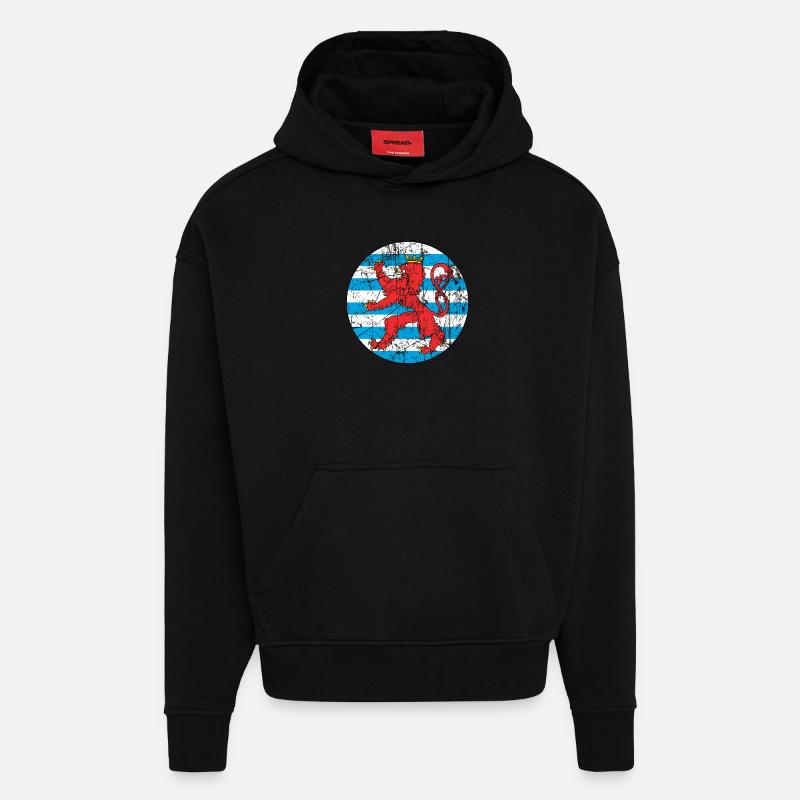 aéronautique force aérienne luxembourgeoise - Sweat à capuche bio épais oversize fabriqué en UE - SOLID BLACK