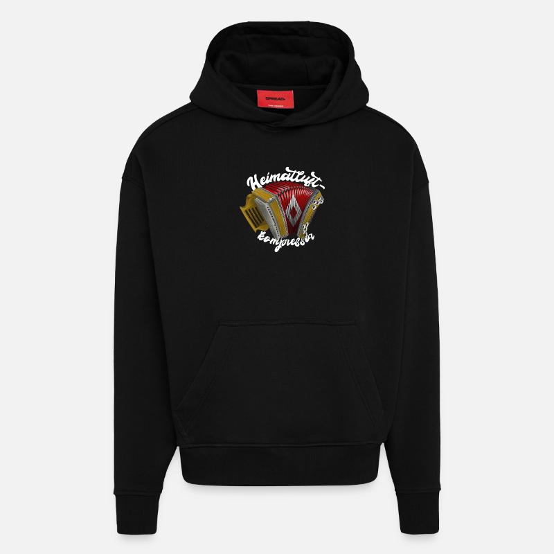 Heimatluftkompressor // hell | ZiachON! - Hoodie- made by SPREAD  - SOLID BLACK