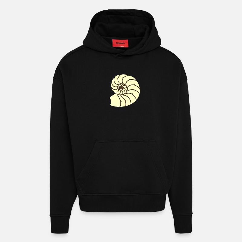 Ammoniten, Urzeitliches Wassertier, Badezimmer - Hoodie- made by SPREAD  - SOLID BLACK