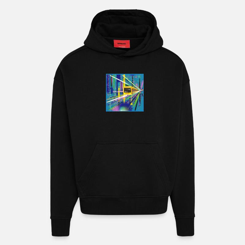 Abstrakte U-Bahn Berlin Graffiti Design - Hoodie- made by SPREAD  - SOLID BLACK