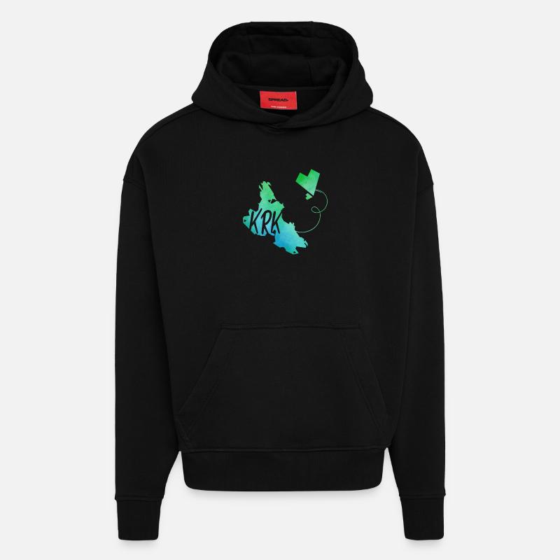 Krk - Sweat à capuche bio épais oversize fabriqué en UE - SOLID BLACK