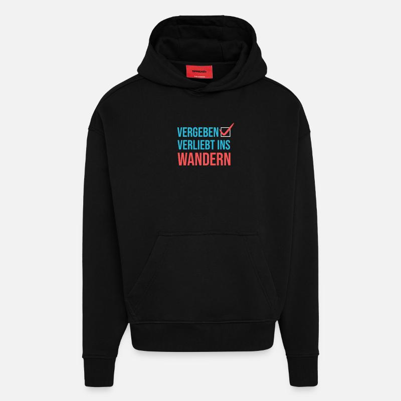 Wandern Klettern Statement Bergwanderung Wanderer - Hoodie- made by SPREAD  - SOLID BLACK