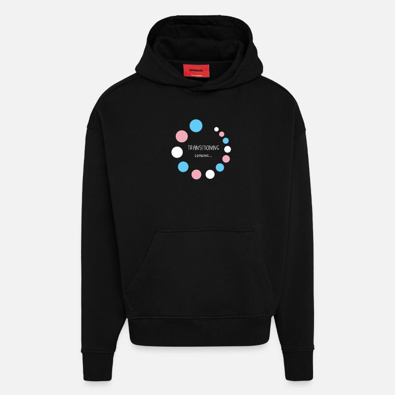 Pride Month - Transitioning... Loading - Hoodie- made by SPREAD - SOLID BLACK