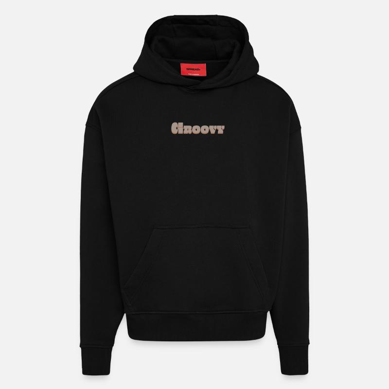 Groovy - Sweat à capuche bio épais oversize fabriqué en UE - SOLID BLACK